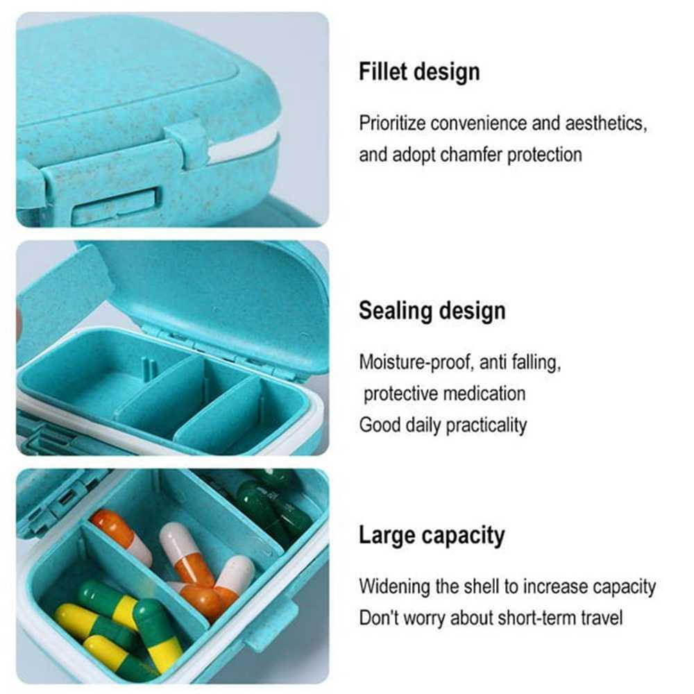 SHURUN Kotak Obat Mini Portable Adjustable 3 Grid - Penyimpanan Obat Aman dan Praktis, Desain Kecil