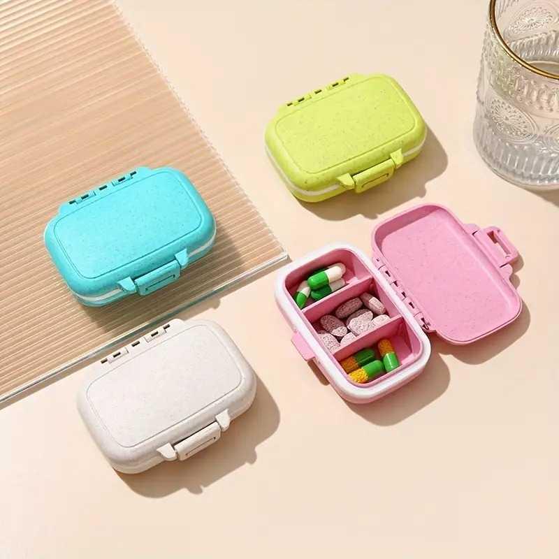 SHURUN Kotak Obat Mini Portable Adjustable 3 Grid - Penyimpanan Obat Aman dan Praktis, Desain Kecil