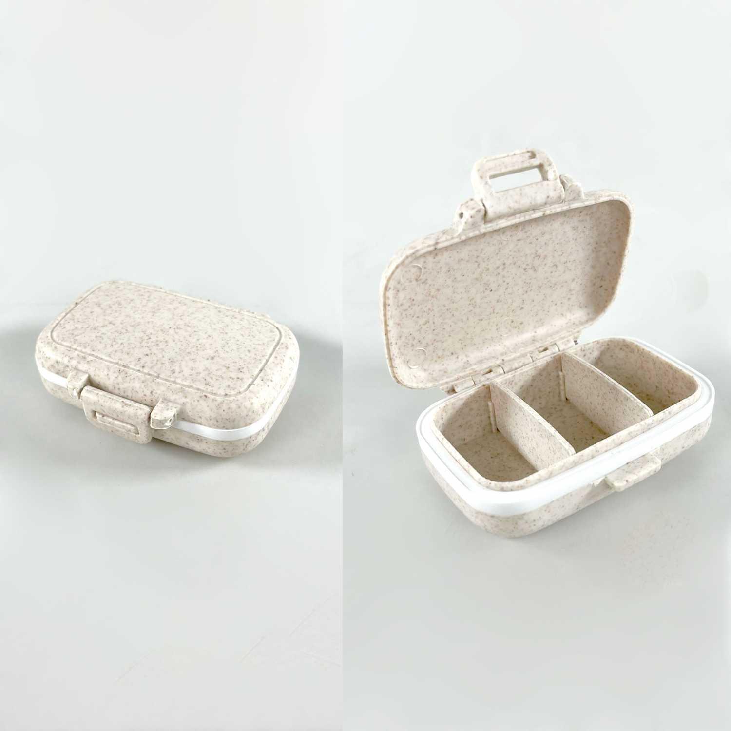 SHURUN Kotak Obat Mini Portable Adjustable 3 Grid - Penyimpanan Obat Aman dan Praktis, Desain Kecil