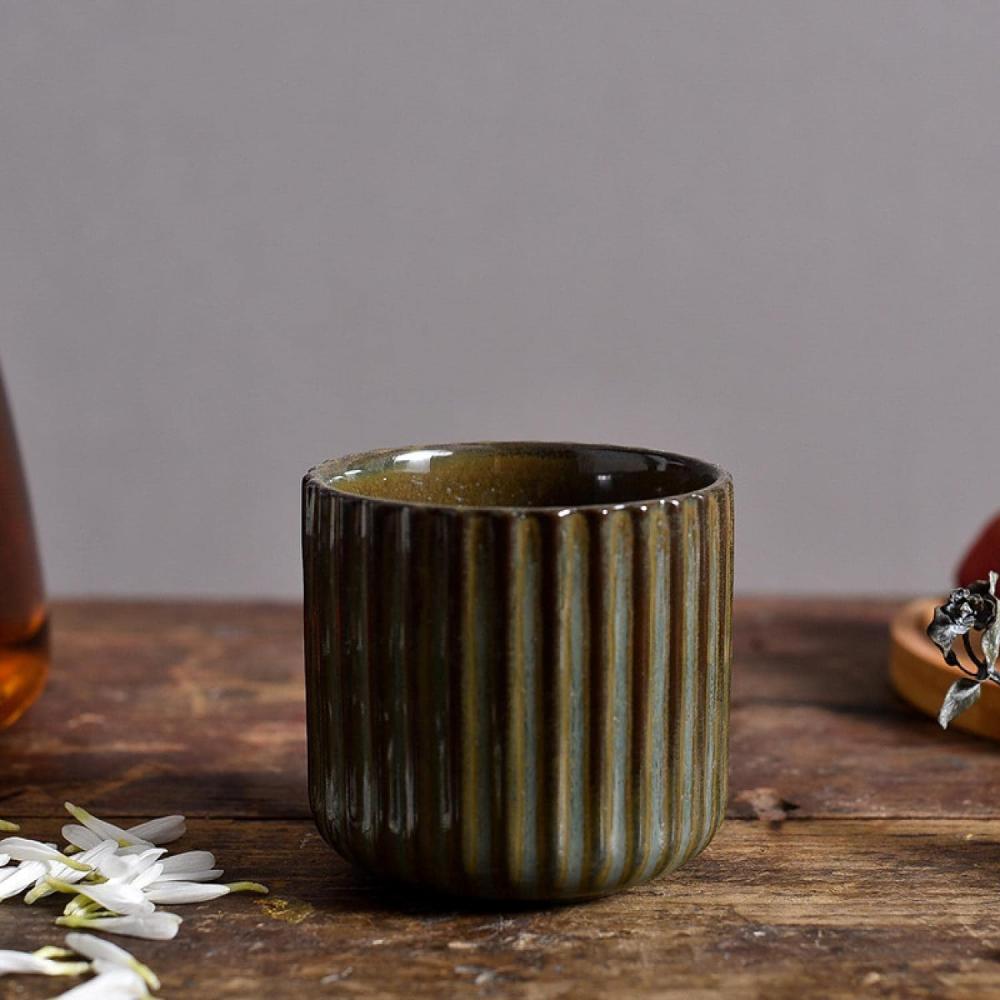 GULSOO Gelas Keramik Vintage - Pengalaman Minum Teh Autentik, Desain Jepang Elegan