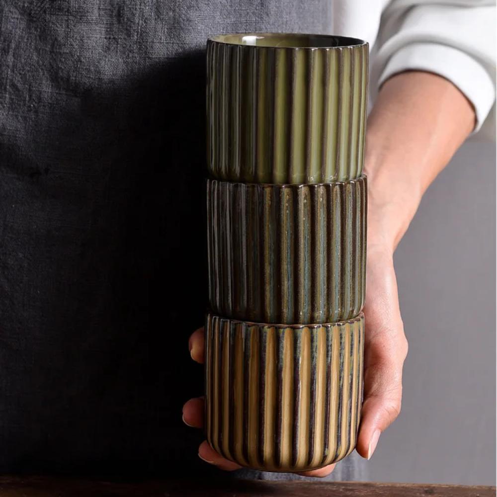 GULSOO Gelas Keramik Vintage - Pengalaman Minum Teh Autentik, Desain Jepang Elegan