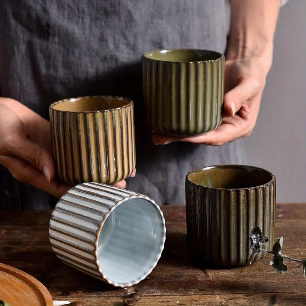 GULSOO Gelas Keramik Vintage - Pengalaman Minum Teh Autentik, Desain Jepang Elegan