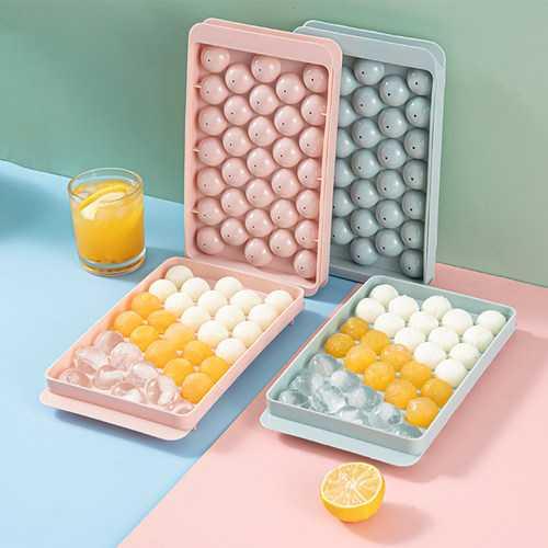 KewLy Cetakan Es Batu Bulat 33 Grid Ice Cube Mold BPA Free - KL07, Membuat Es Batu Estetik dengan Mudah, Hemat Tempat