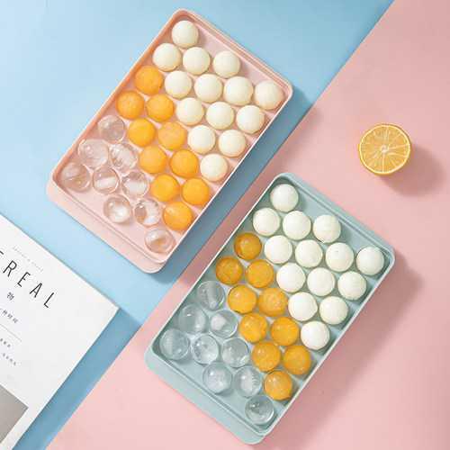 KewLy Cetakan Es Batu Bulat 33 Grid Ice Cube Mold BPA Free - KL07, Membuat Es Batu Estetik dengan Mudah, Hemat Tempat