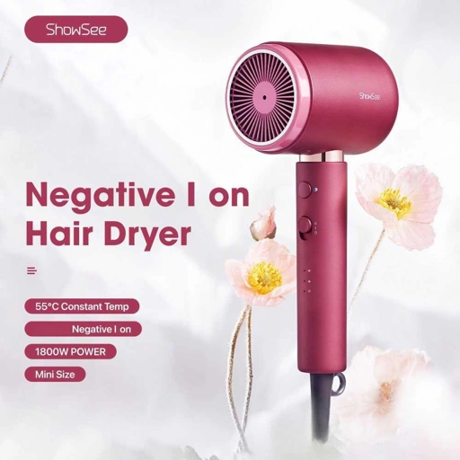Image of ShowSee Hair Dryer Quick Dry Hot and Cold Compact Size Anion 1800W - A11-R