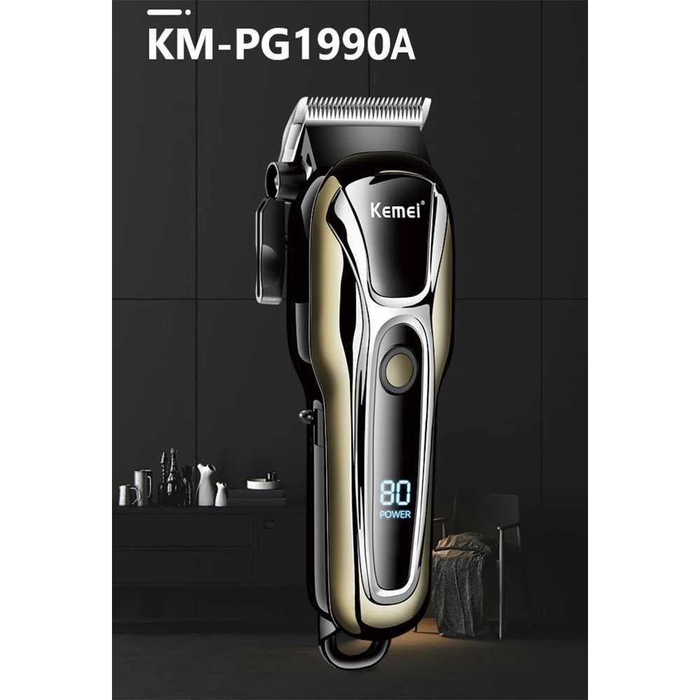 Kemei Alat Cukur Rambut Elektrik Hair Clipper Trimmer - Pisau Tajam, Tanpa Kabel, Layar LCD
