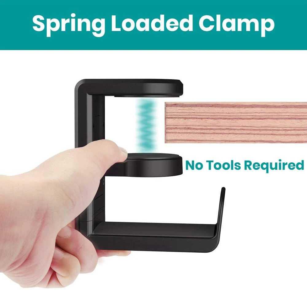 Romoral Gantungan Headphone Hanger Holder Clamp Desk Mount - RO01, Pengaturan Headphone Elegan - Kenyamanan Ekstra, Desain Modern