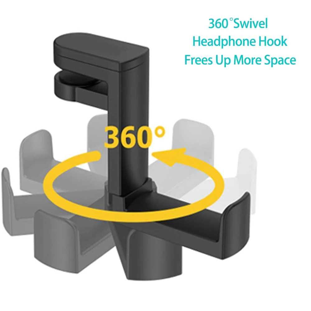 Romoral Gantungan Headphone Hanger Holder Clamp Desk Mount - RO01, Pengaturan Headphone Elegan - Kenyamanan Ekstra, Desain Modern