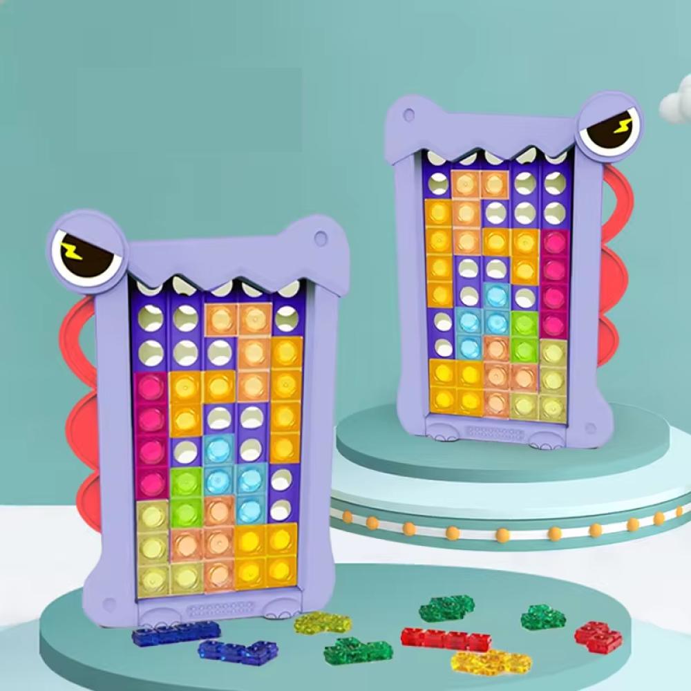 BZG Mainan Puzzle 3D Balok Susun Russian Tetris Montessori Toy - Model Dinosaurus Unik, Balok Susun Multifungsi, Ukuran Mini Portable