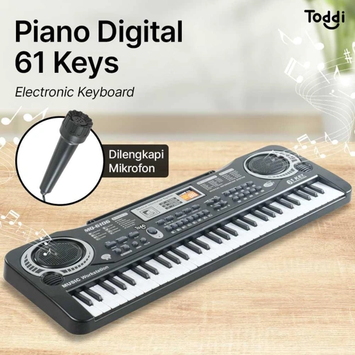 Image of Toddi Keyboard Mini 61 Tuts - Bermain Musik Lebih Interaktif dan Menyenangkan, Microphone Bawaan