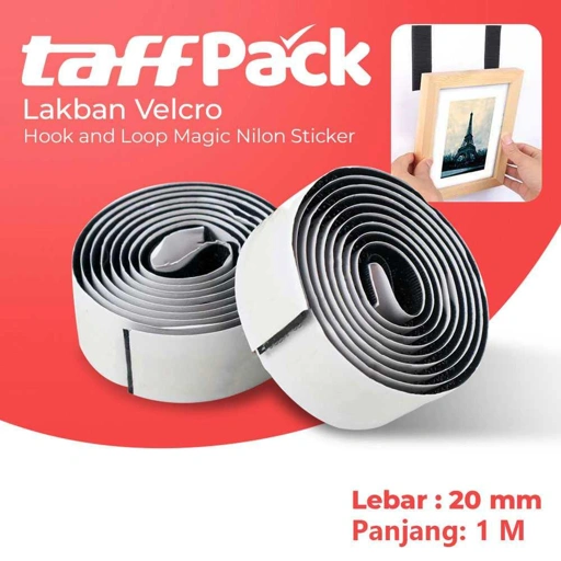 TaffPACK Lakban Velcro Hook and Loop Perekat Super Kuat, Multifungsi, Mudah Dipasang