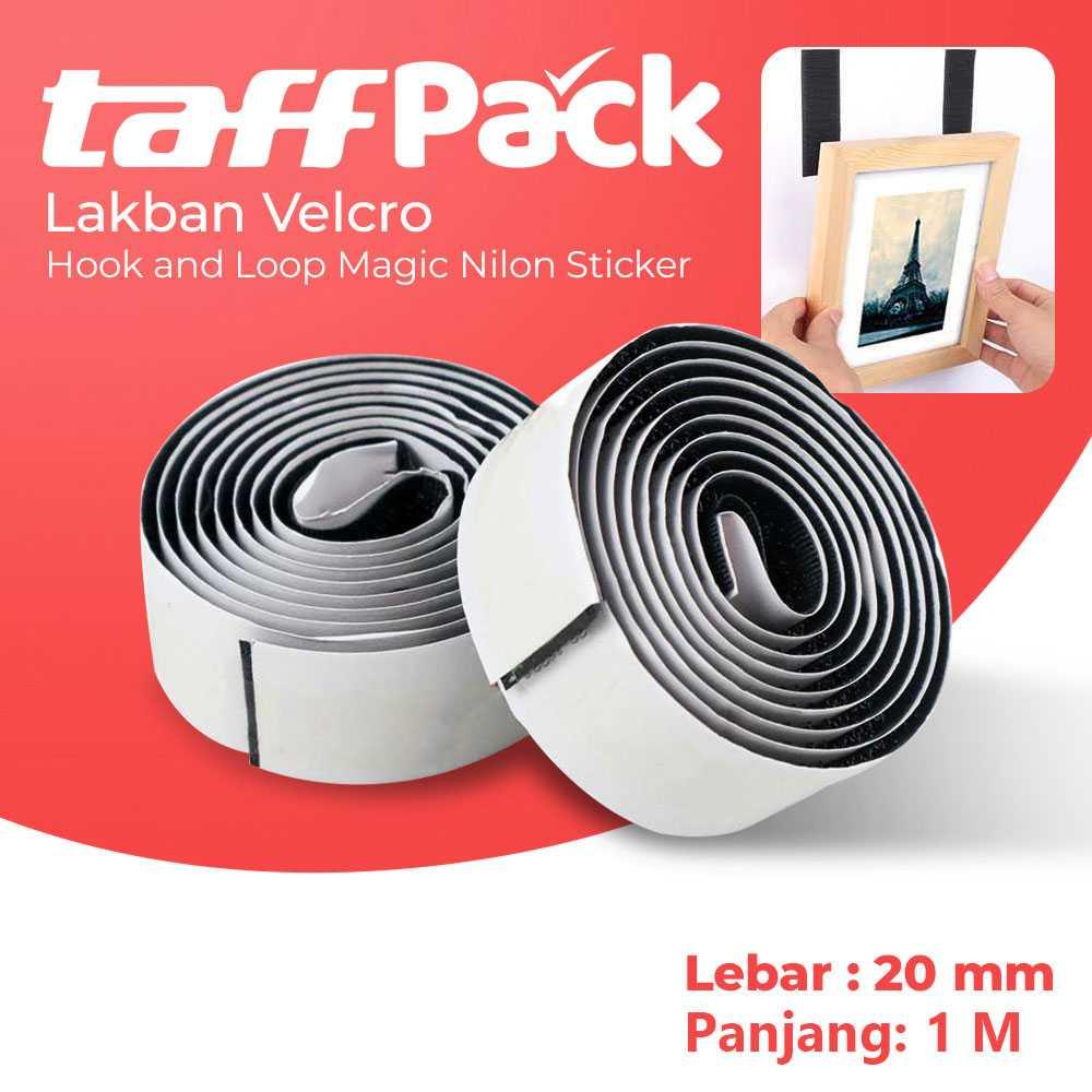 TaffPACK Lakban Velcro Hook and Loop Magic Nilon Sticker 1M Solusi Perekat Super Kuat, Multifungsi Mencegah Barang Jatuh, Hemat Waktu dan Tenaga