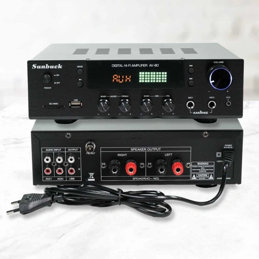 Image of Sunbuck Audio Amplifier Bluetooth EQ Karaoke FM Radio 200W - AV-80, Suara Premium untuk Hiburan Serba Guna - Rumah