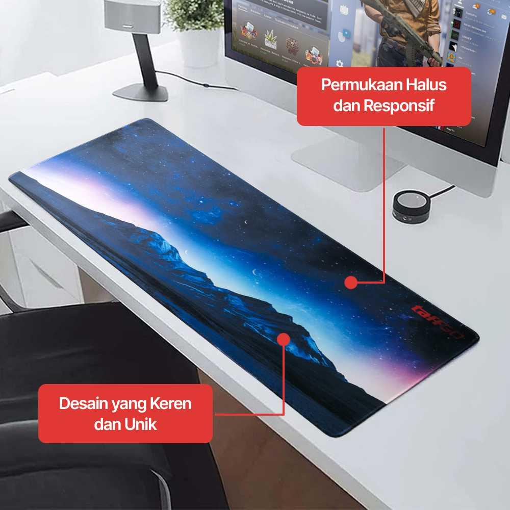 TaffGO Gaming Mouse Pad XL Desk Mat - Lancar & Presisi, Desain Gunung Galaxy