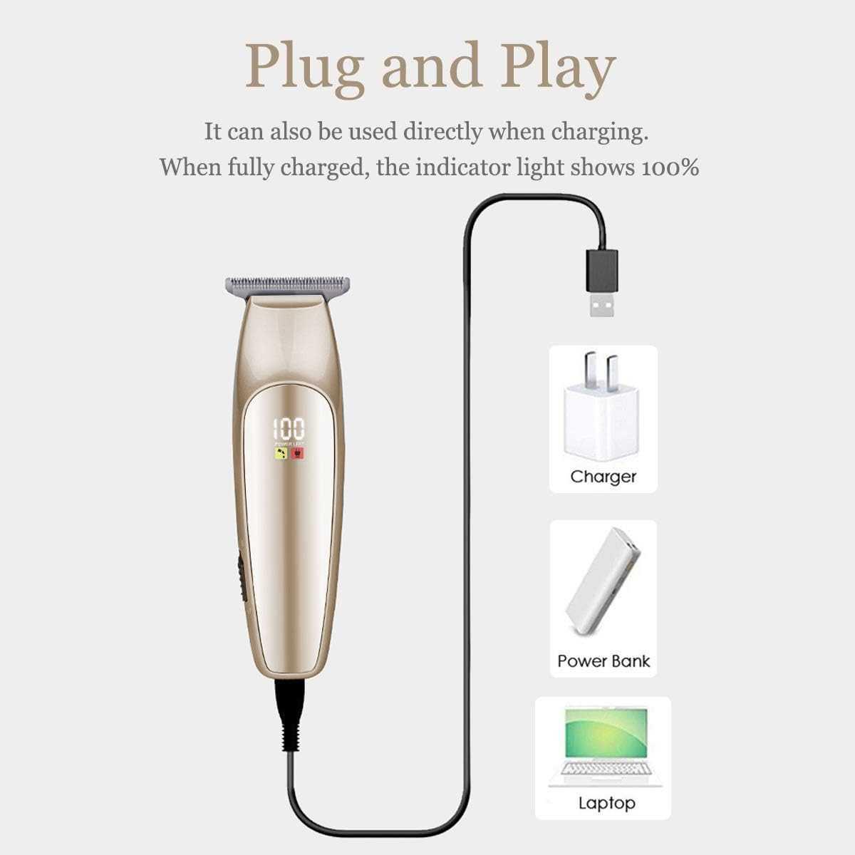 BaoRun Alat Cukur Rambut Elektrik Hair Clipper Trimmer LCD 600mAh - M2S