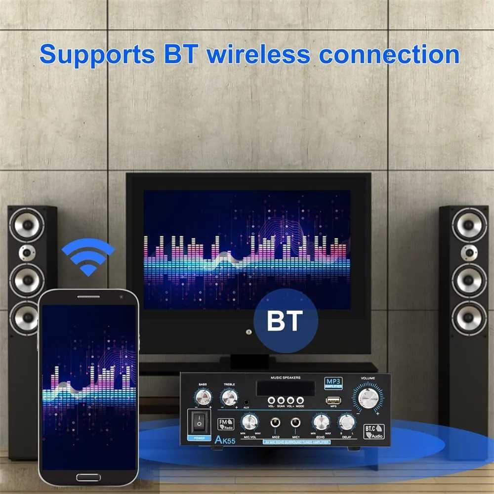 Dreamburgh Audio Amplifier Bluetooth HiFi 2 Channel Output 900W - AK55