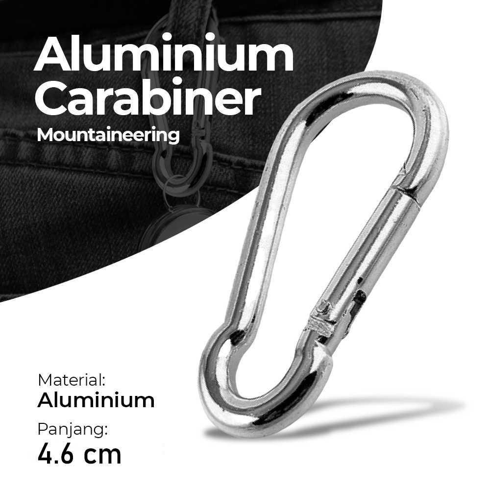 GYMTOP Carabiner Gantungan Kunci Aluminium Snap Hook - Kuat dan Praktis, Model Tipe D
