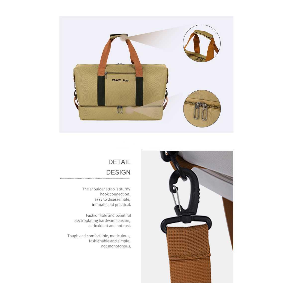 ZEST Tas Travel Gym Duffel Bag Waterproof Wet and Dry Shoe Compartment BD001, Desain Modern untuk Aktivitas Bergaya Pisahkan Barang Basah dan Kering,