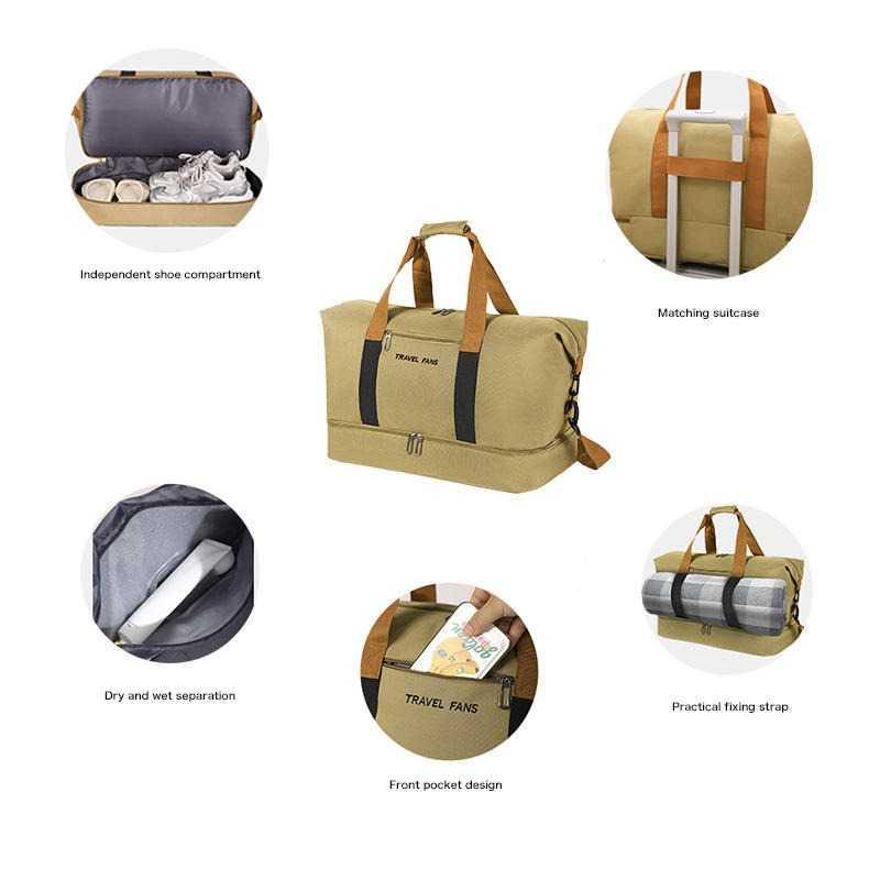 ZEST Tas Travel Gym Duffel Bag Waterproof Wet and Dry Shoe Compartment BD001, Desain Modern untuk Aktivitas Bergaya Pisahkan Barang Basah dan Kering,