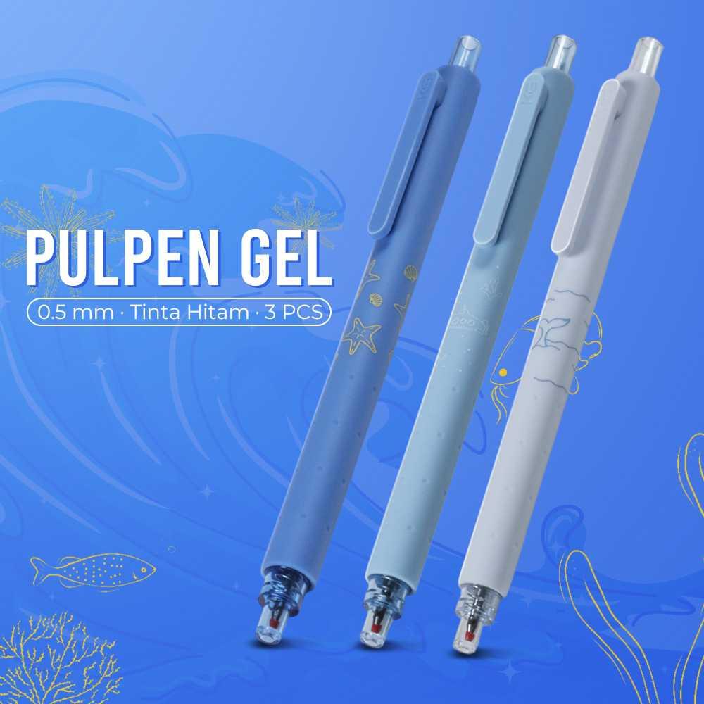Kaco ROCKET Pena Pulpen Gel 0.5mm - Tulisan Rapi dan Presisi, Desain Nuansa Laut