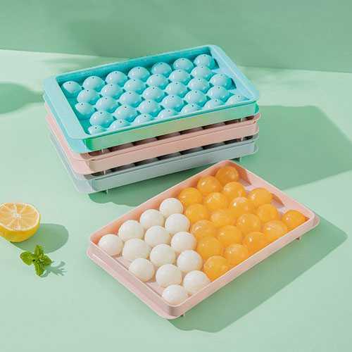 KewLy Cetakan Es Batu Bulat 33 Grid Ice Cube Mold BPA Free - KL07, Membuat Es Batu Estetik dengan Mudah, Hemat Tempat
