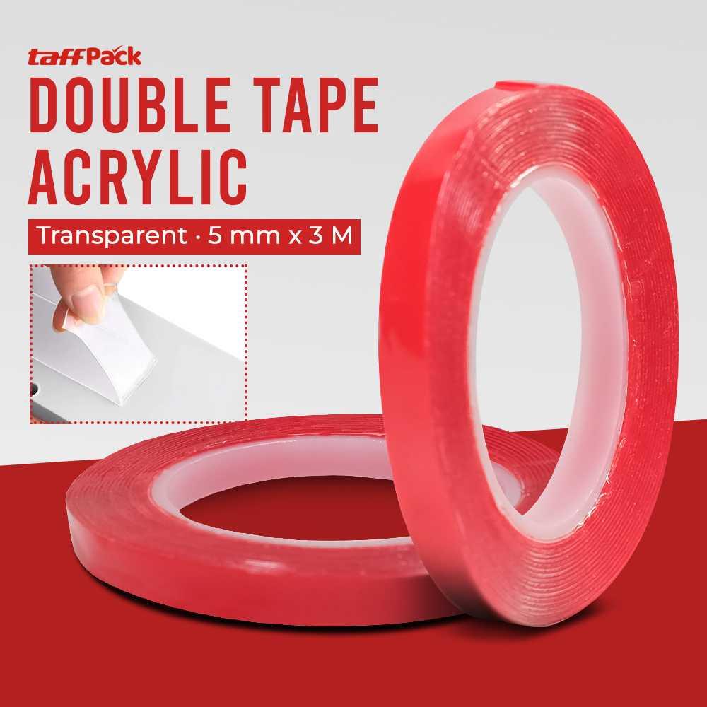 TaffPACK Perekat Double Tape Acrylic Adhesive Transparent Sticker - Kuat dan Tahan Suhu, Cocok untuk Segala Kebutuhan - Transparan