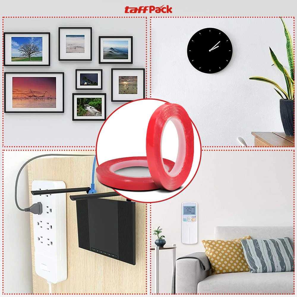TaffPACK Perekat Double Tape Acrylic Adhesive Transparent Sticker - Kuat dan Tahan Suhu, Cocok untuk Segala Kebutuhan - Transparan