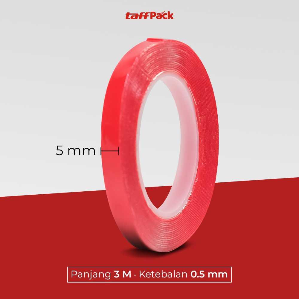 TaffPACK Perekat Double Tape Acrylic Adhesive Transparent Sticker - Kuat dan Tahan Suhu, Cocok untuk Segala Kebutuhan - Transparan