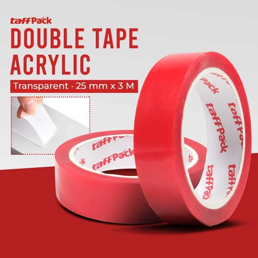 Image of TaffPACK Double Tape Acrylic Adhesive - Perekat Kuat, Tahan Suhu & Air, Transparan