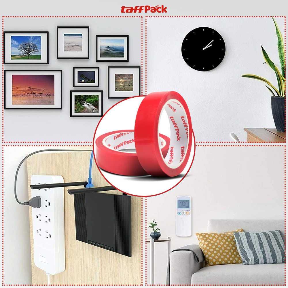 TaffPACK Double Tape Acrylic Adhesive - Perekat Kuat, Tahan Suhu & Air, Transparan