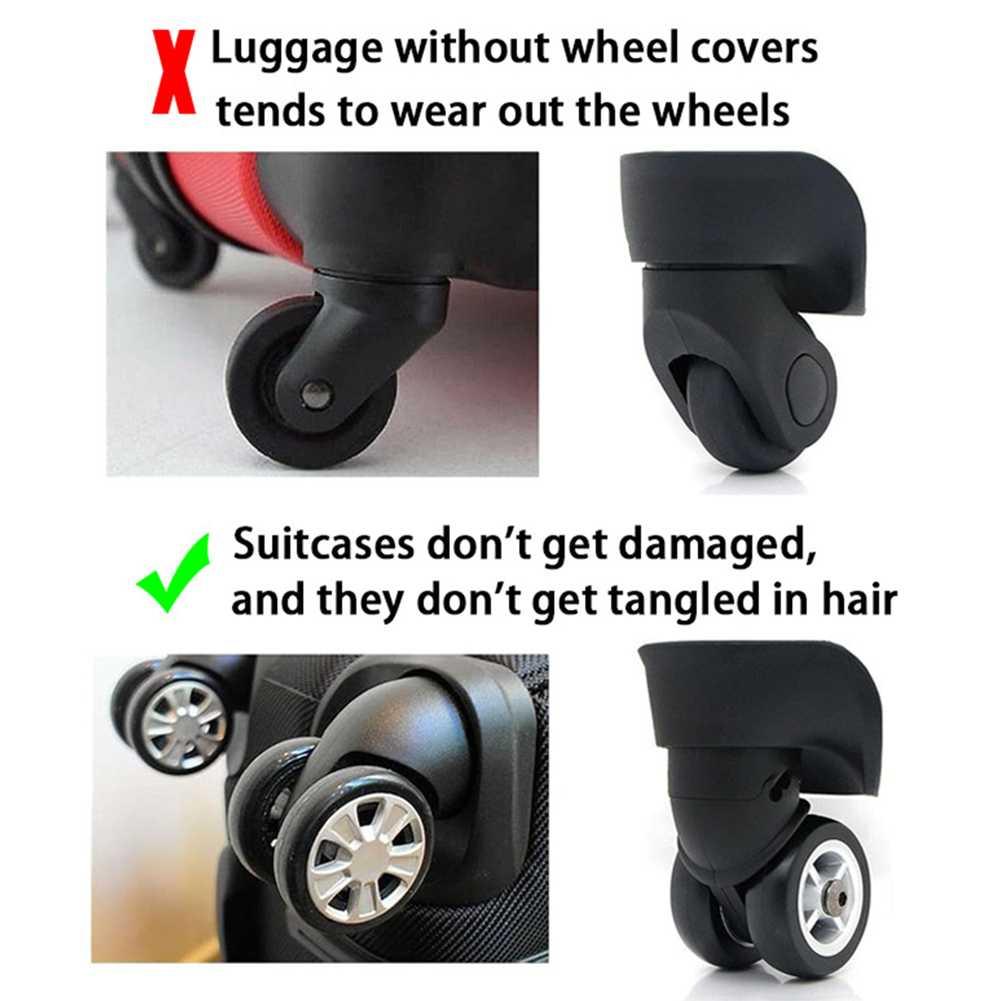 PEAKINBAGS Pelindung Roda Koper Silikon Anti Slip - Lindungi Roda, Redakan Suara, Tahan Lama