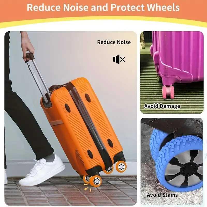 PEAKINBAGS Pelindung Roda Koper Silikon Anti Slip - Perlindungan Roda Koper yang Efektif, Roda Lebih Hening, dan Tahan Lama, PB-8