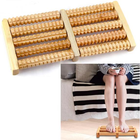 Slimes Pijat Kaki Wooden Foot Roller Massager - Meredakan Pegal dan Stres, Desain Roller Kaki