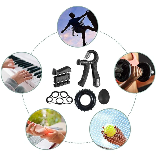 Image of XIMOL Spring Hand Grip Finger Power Mechanical Counting 5in1 - Meningkatkan Kekuatan Genggaman, Latihan Otot Tangan, Jari, dan Pergelangan - Efisien