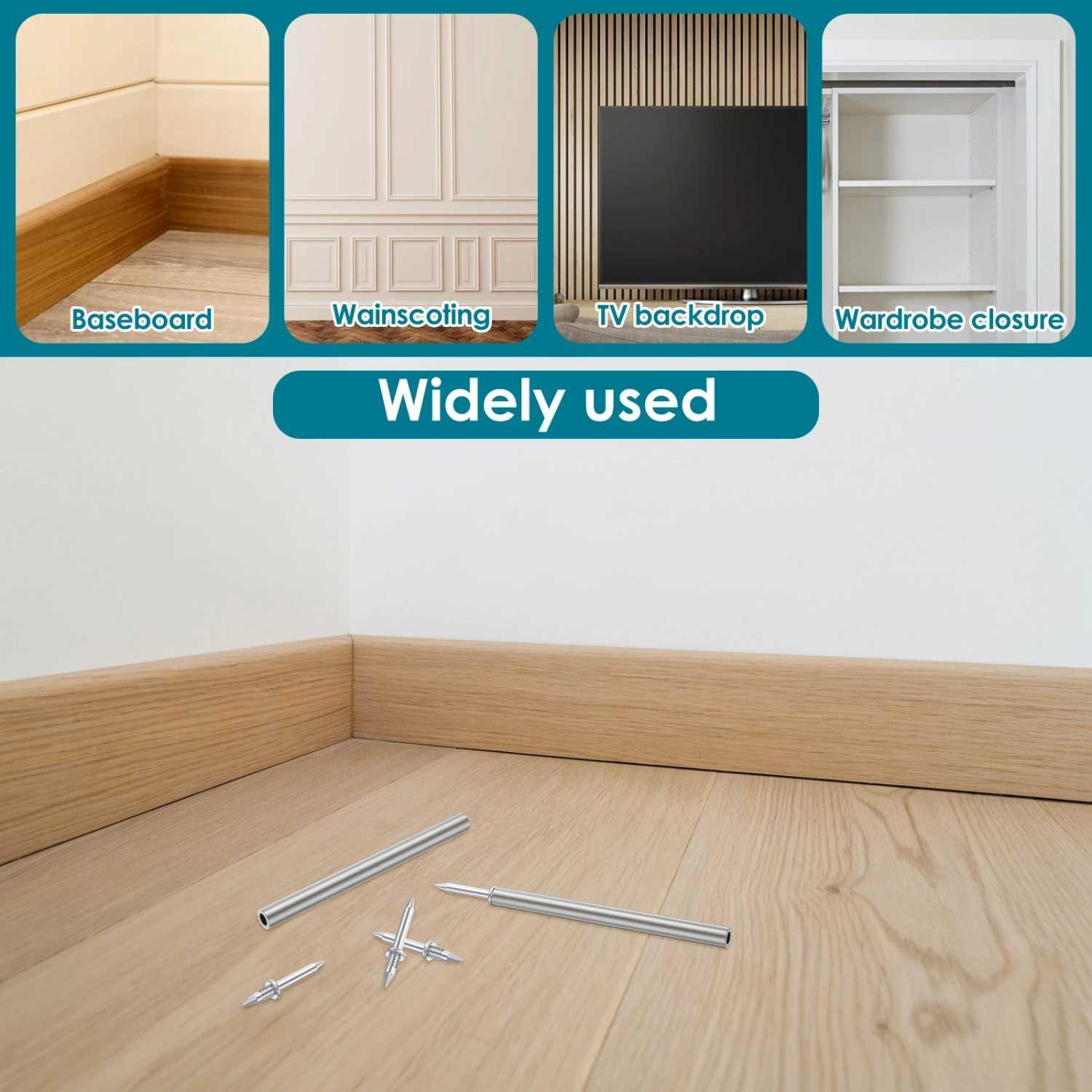ISFRIDAY Paku Dua Arah Kepala Ganda Skirting - Kuat dan Rapi, Tanpa Lem. [Paket 2 Set]