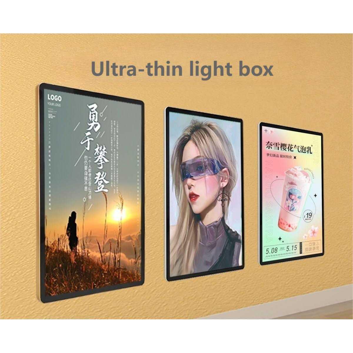 EYOU Light Box Display Frame Poster LED Magnetic Acrylic EU Plug - Tingkatkan Visibilitas Poster Anda