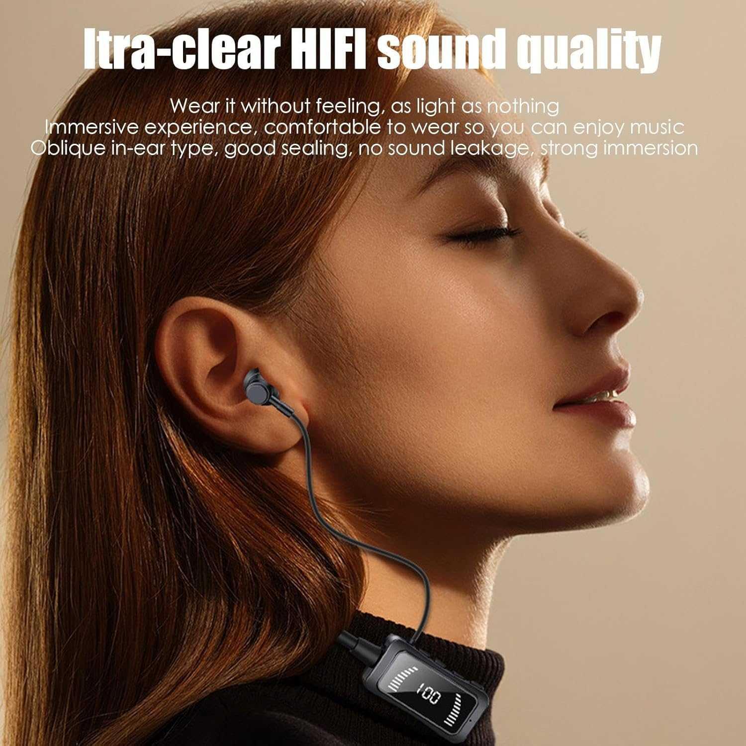 YOTOSAN Earphone Neckband Bluetooth 5.3 Magnetic Waterproof 300mAh - KG06, Kualitas Suara Tinggi - Tanpa Distorsi, Desain Neckband