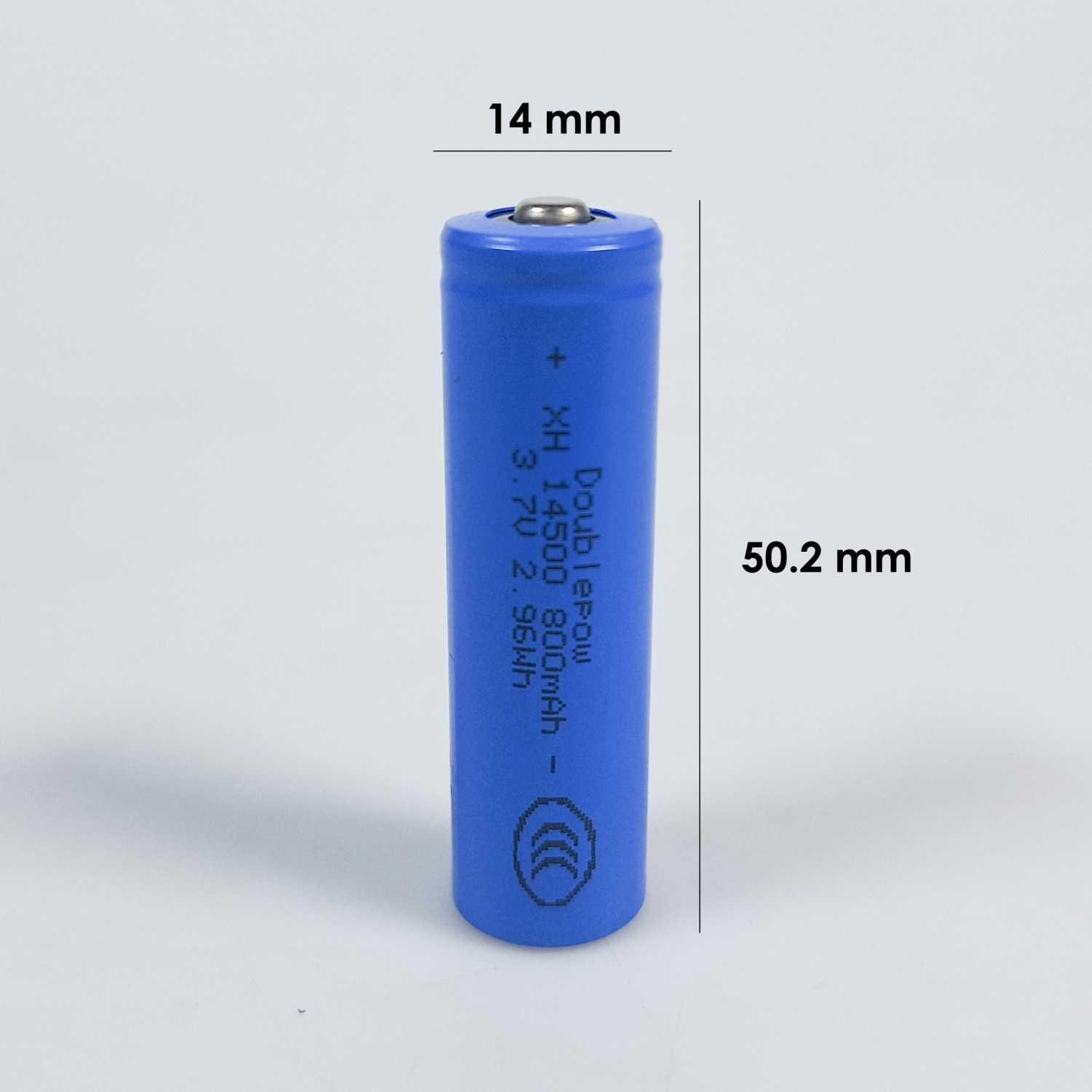 Doublepow Baterai Rechargeable 14500 Lithium Ion 3.7V - Kapasitas Besar, Isi Ulang Hemat Biaya
