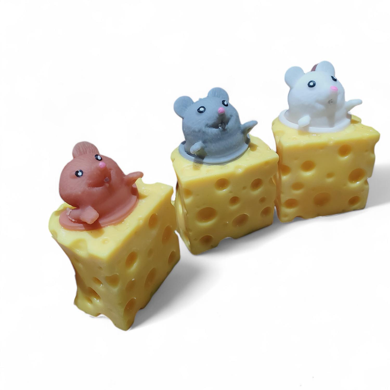 GOESAF Squishy Toy Mouse In The Cheese Pop Up Anti Stress Fidget - Pelampiasan Stres yang Menyenangkan, Desain Lucu