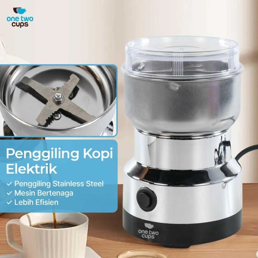 Image of One Two Cups Nima Alat Penggiling Kopi Elektrik - Penggiling Biji Kopi Otomatis, Lebih Cepat! IH