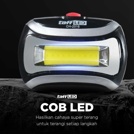 Image of TaffLED Senter Kepala LED COB Headlamp - Cahaya Super Terang, Perlindungan Tangguh IH