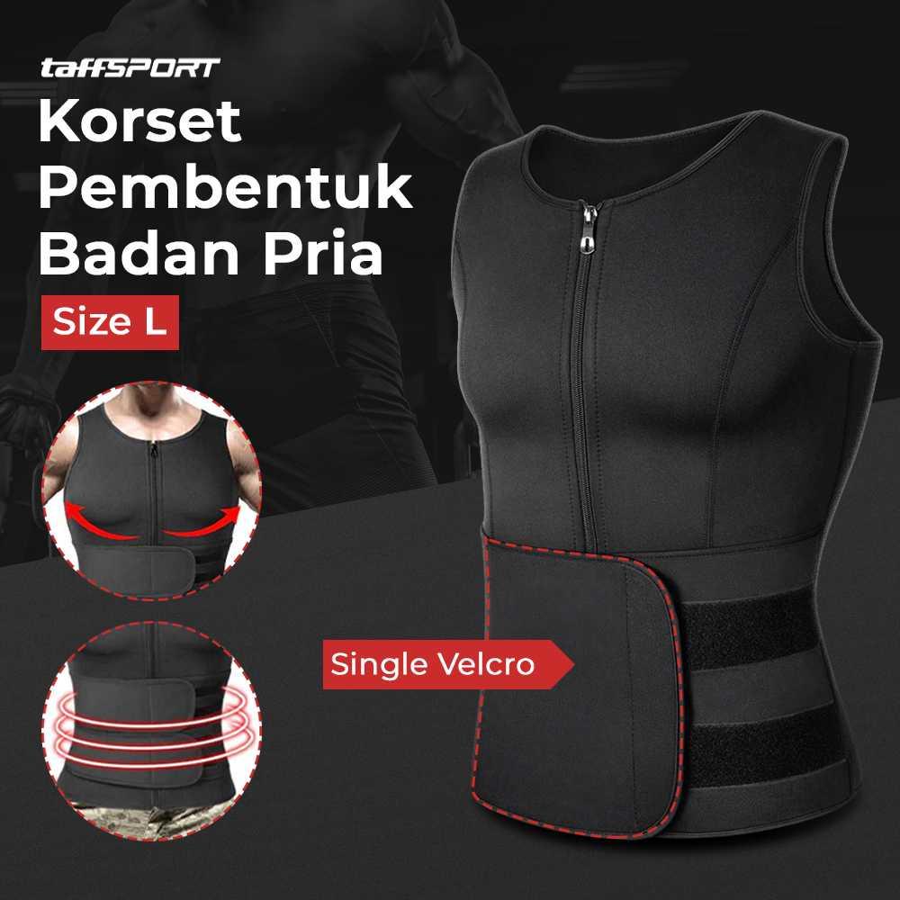 TaffSPORT Korset Pembentuk Badan Pria - Bantu Bentuk Tubuh Ramping, Desain Ergonomis