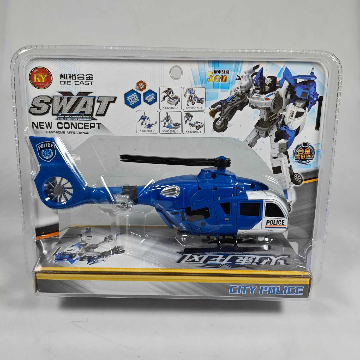 KY Mainan Action Figure Helikopter Transformer - Berubah Bentuk Unik, Cocok untuk Anak yang Suka Robot