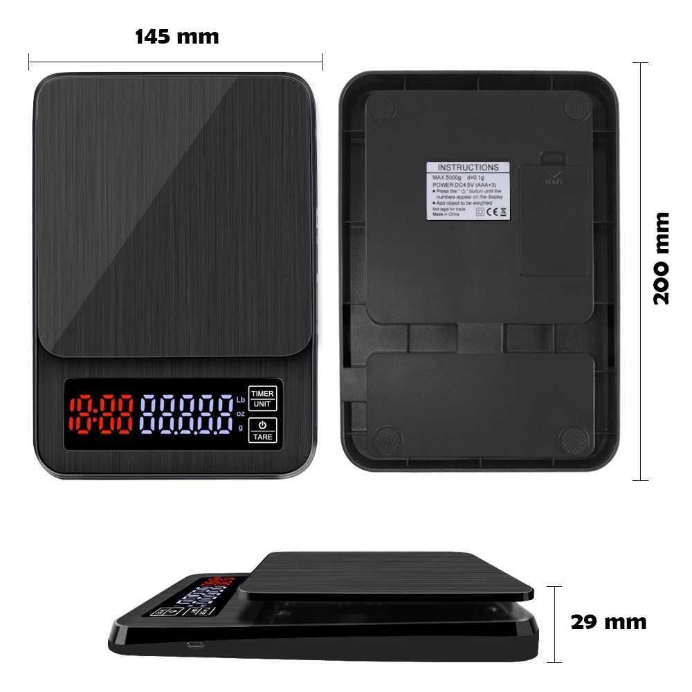 Taffware Timbangan Kopi Digital Timer - Presisi Mengukur Dengan Lebih Mudah, TSC3/5/10