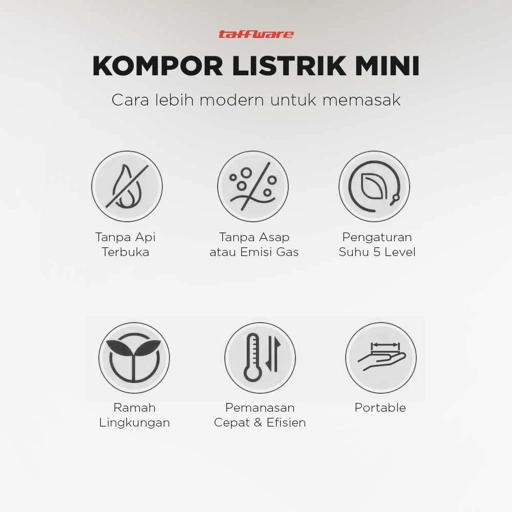 Image of Taffware Kompor Listrik Portable - Ramah Lingkungan, Mudah Dibawa, Aman IH