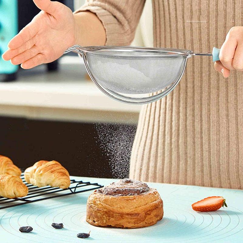 Huohou Saringan Tepung Stainless Steel - Saring Tepung Halus dengan Mudah dan Cepat, Desain Praktis