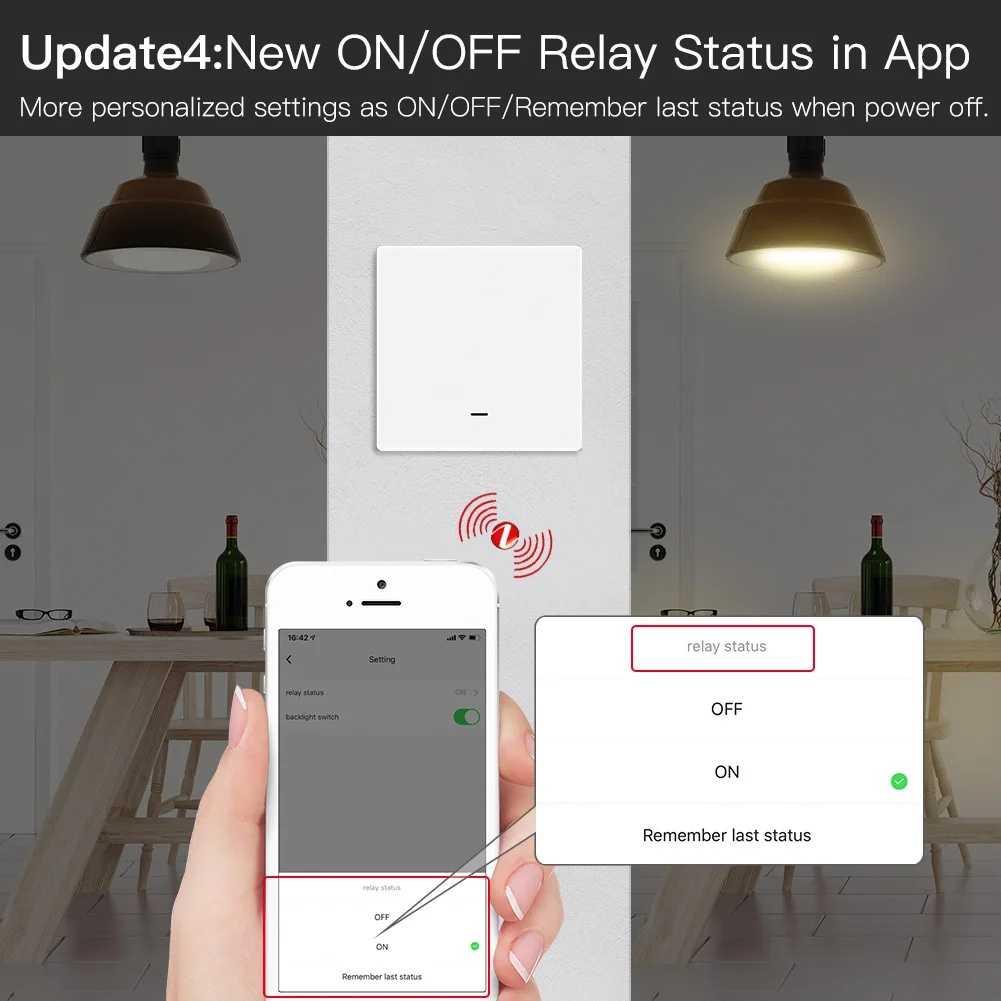 MOES Saklar Lampu Wireless ZigBee Remote Tuya Alexa Voice Control - Praktis dan Modern, Kontrol Lampu dengan Suara