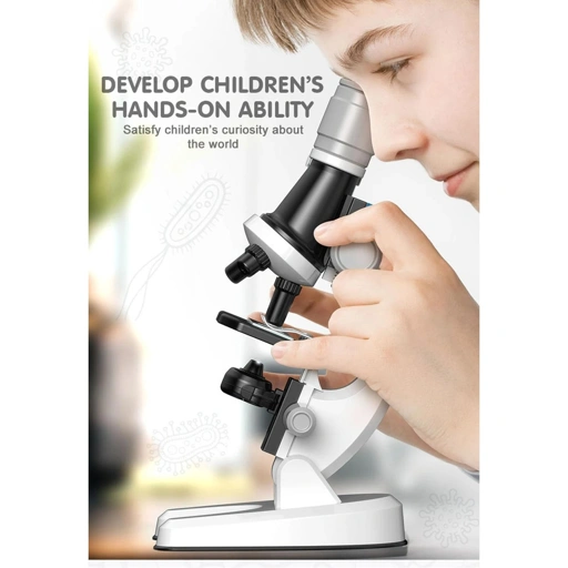 Image of HAHOWA Mikroskop Monokuler Edukasi Anak 1200x - Pengenalan Mikroskopis yang Menyenangkan, Praktis, dan Mendalam