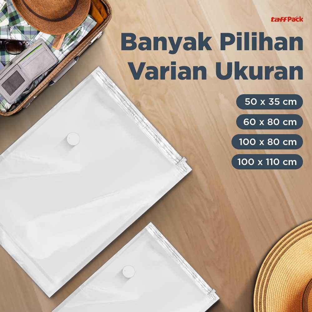 TaffPACK Kantong Plastik Vakum Pakaian Multifungsi - Hemat Ruang, Lebih Rapi, dan Praktis, Bahan Plastik Tebal