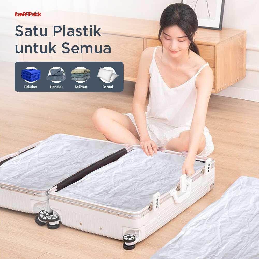 TaffPACK Kantong Plastik Vakum Pakaian Multifungsi - Hemat Ruang, Lebih Rapi, dan Praktis, Bahan Plastik Tebal